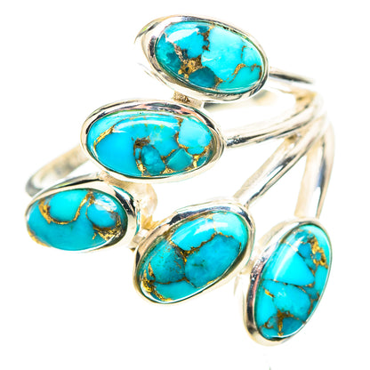 Blue Copper Composite Turquoise 925 Sterling Silver Ring Size 8 (925 Sterling Silver) RING137309