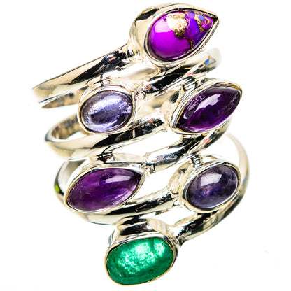 Ana Silver Co Purple Copper Composite Turquoise, Amethyst, Tanzanite, Emerald Ring Size 8.25 (925 Sterling Silver)