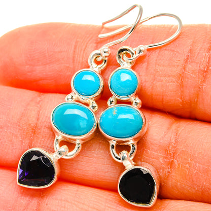 Ana Silver Co Sleeping Beauty Turquoise, Tanzanite Earrings 1 3/4" (925 Sterling Silver)
