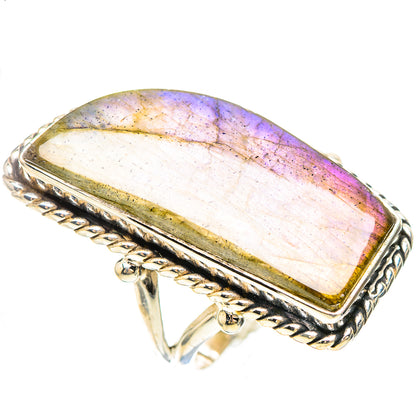 Large Labradorite 925 Sterling Silver Ring Size 7.5 (925 Sterling Silver) RING137572