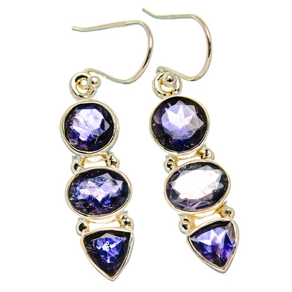 Tanzanite Earrings 1 5/8"  (925 Sterling Silver) EARR431633