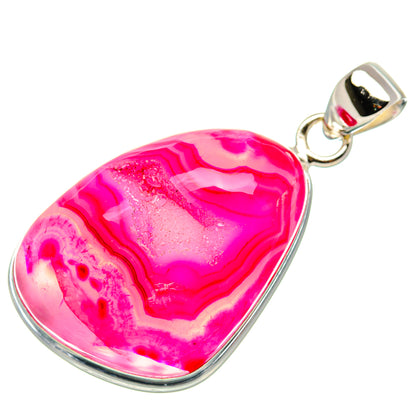 Pink Window Druzy Pendant 1 3/4" (925 Sterling Silver) PD37117