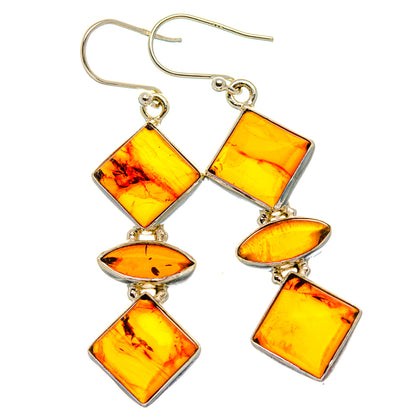 Baltic Amber 925 Sterling Silver Earrings 2 1/4" Ana Co E431762
