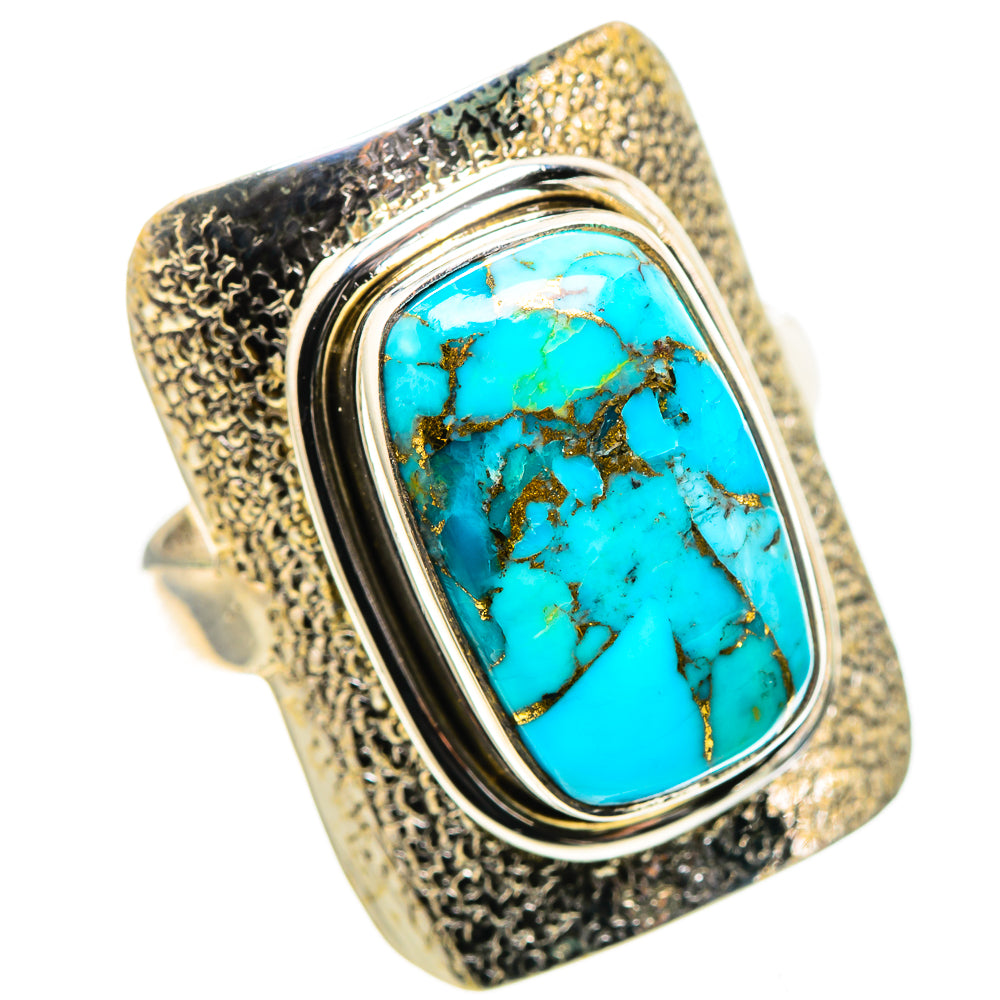 Blue Copper Composite Turquoise 925 Sterling Silver Ring Size 8.75 (925 Sterling Silver) RING137445
