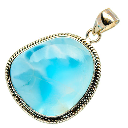 Larimar Pendant 1 1/2"  (925 Sterling Silver) PD37202