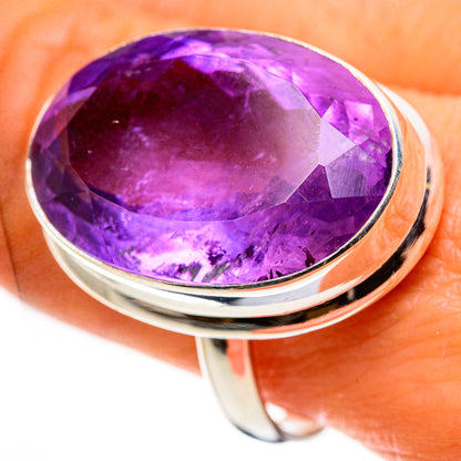 Large Faceted Amethyst Ring Size 9.5 (925 Sterling Silver) RING134689