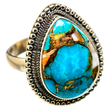 Blue Copper Composite Turquoise Ring Size 7.25 (925 Sterling Silver) RING134597