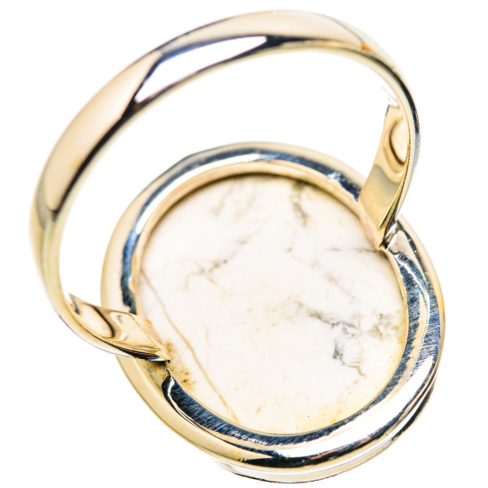 Large Howlite Ring Size 13.75 (925 Sterling Silver) RING134757