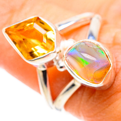Natural Ethiopian Opal, Citrine 925 Sterling Silver Ring Size 6.25 (925 Sterling Silver) RING137665