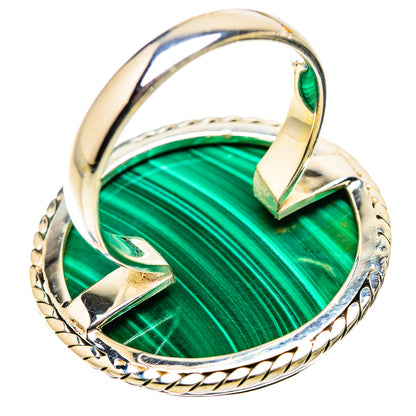 Huge Malachite Ring Size 10 (925 Sterling Silver) RING135732