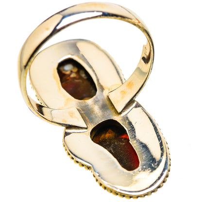 Sterling silver double oval fire agate ring, polished band and detailed bezels