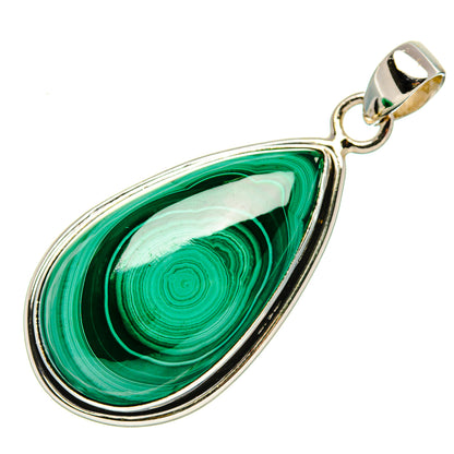 Malachite Pendant 1 3/4" (925 Sterling Silver) PD37282