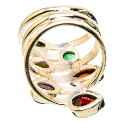 Garnet, Tanzanite, Blue Topaz, Peridot, Emerald Ring Size 7.25 (925 Sterling Silver) RING134891