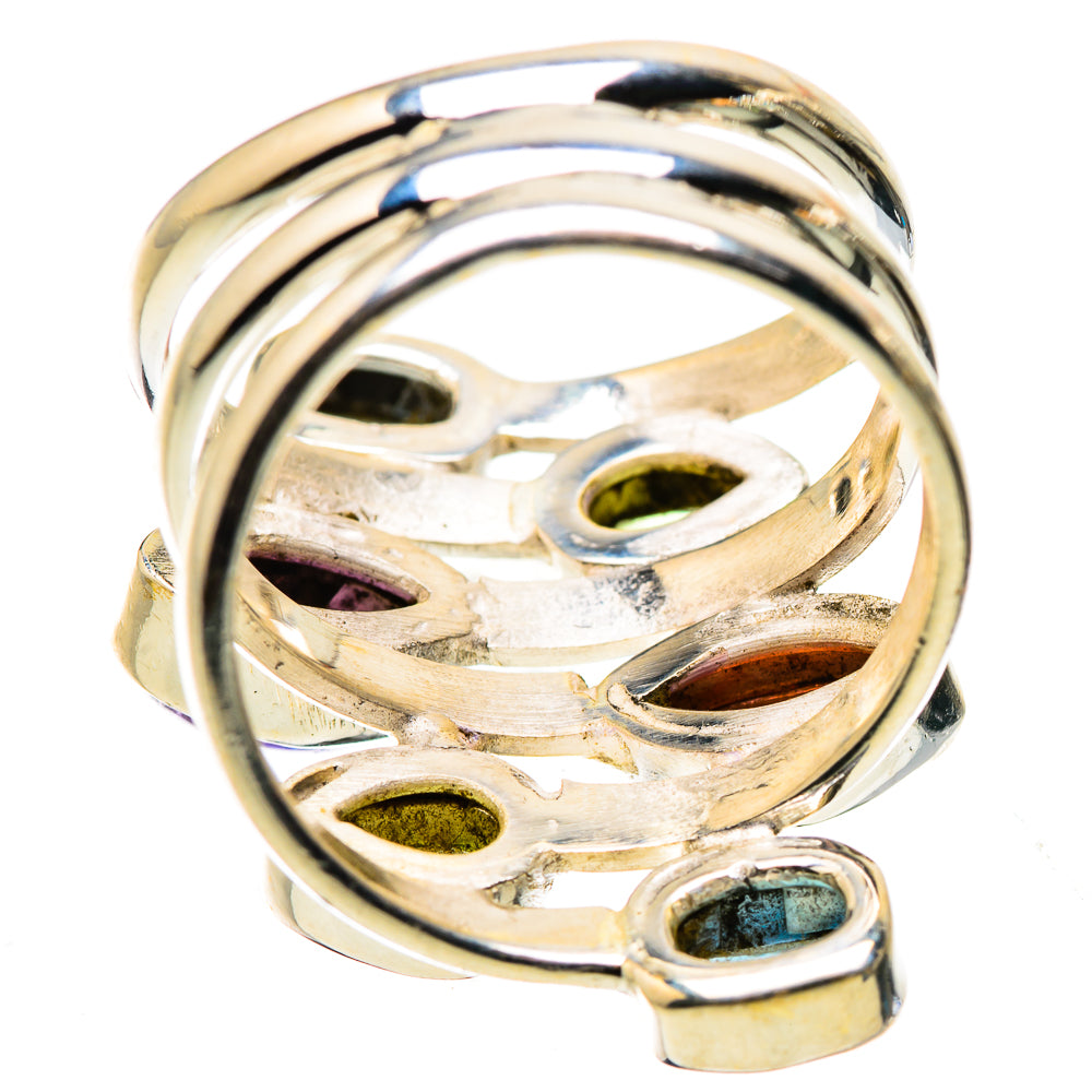 Blue Topaz, Amethyst, Garnet, Peridot Ring Size 6.5 (925 Sterling Silver) RING134843