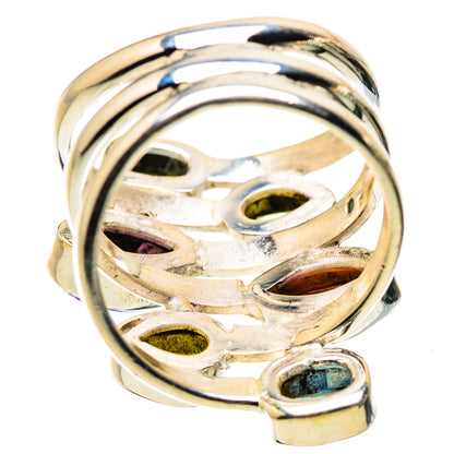 Blue Topaz, Amethyst, Garnet, Peridot Ring Size 6.5 (925 Sterling Silver) RING134843