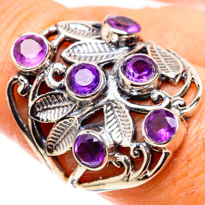 Faceted Amethyst 925 Sterling Silver Ring Size 8 (925 Sterling Silver) RING137704