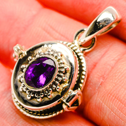 Poison Faceted Amethyst 925 Sterling Silver Pendant 1 1/4" (925 Sterling Silver) PD37669