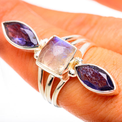 Rainbow Moonstone, Tanzanite Ring Size 7.25 (925 Sterling Silver) RING134665