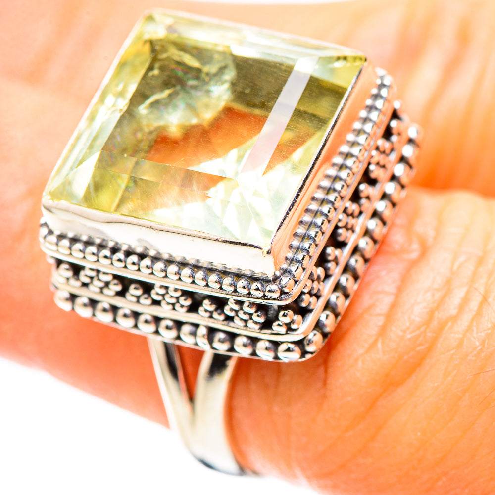 Faceted Lemon Quartz 925 Sterling Silver Ring Size 6 (925 Sterling Silver) RING137201