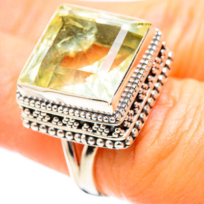 Faceted Lemon Quartz 925 Sterling Silver Ring Size 6 (925 Sterling Silver) RING137201