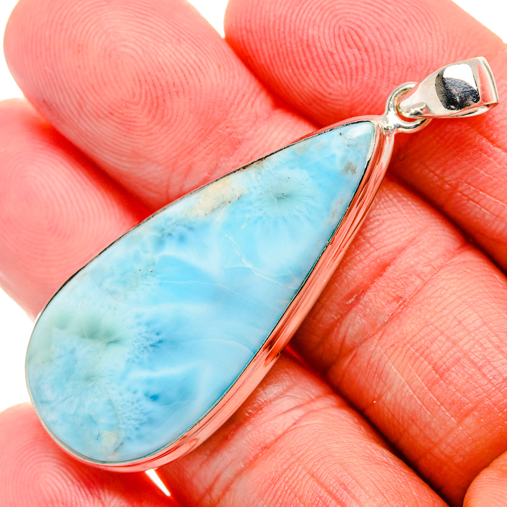 Larimar Pendant 2 1/8" (925 Sterling Silver) PD37504