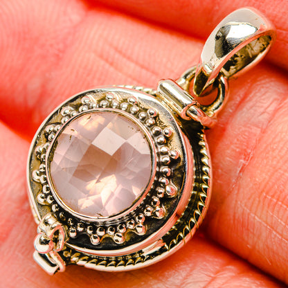 Poison Rose Quartz 925 Sterling Silver Pendant 1 1/4" (925 Sterling Silver) PD37668