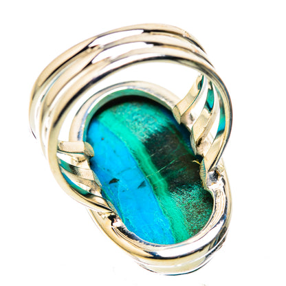 Large Malachite In Chrysocolla Ring Size 8 (925 Sterling Silver) RING136185