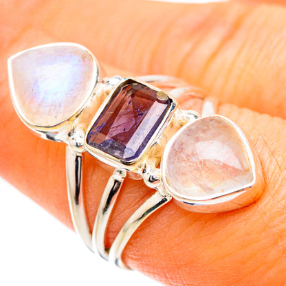 Rainbow Moonstone, Tanzanite Ring Size 7.5 (925 Sterling Silver) RING135250