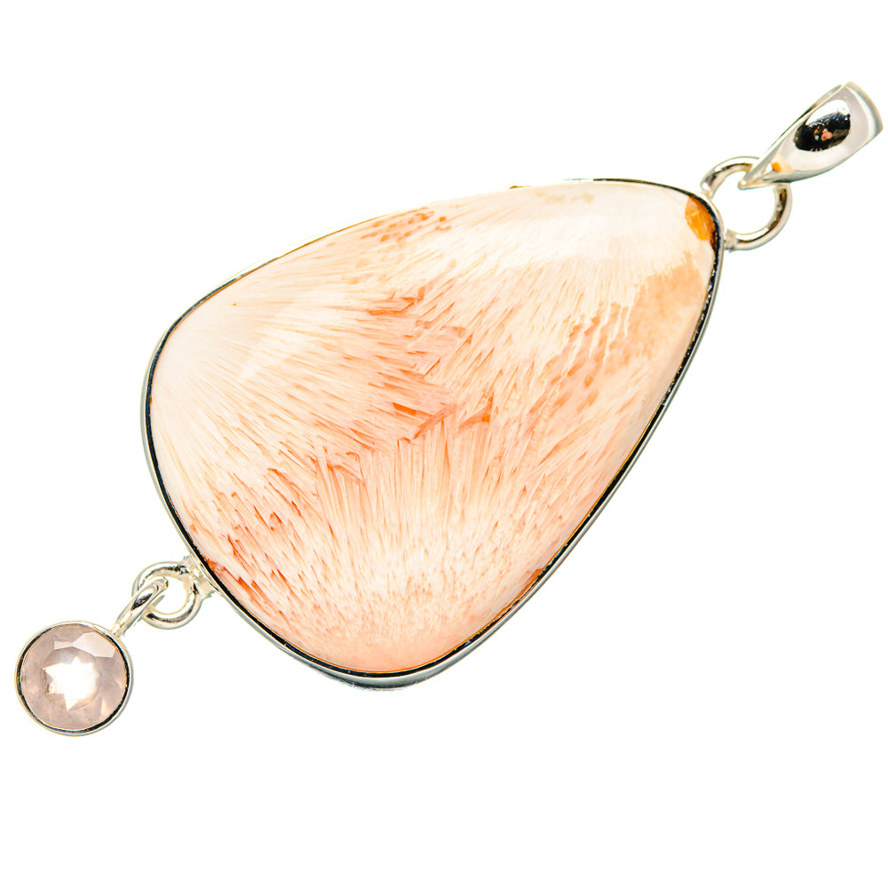 925 sterling silver rose quartz teardrop pendant with round charm and top loop