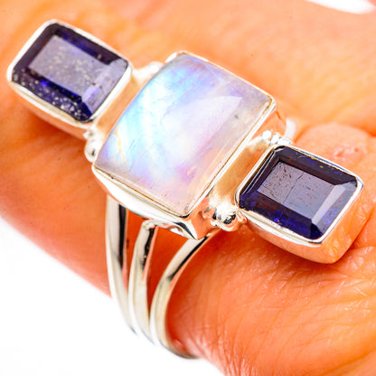 Rainbow Moonstone, Tanzanite Ring Size 9 (925 Sterling Silver) RING135609