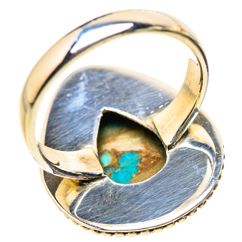 Blue Copper Composite Turquoise Ring Size 7.25 (925 Sterling Silver) RING134597