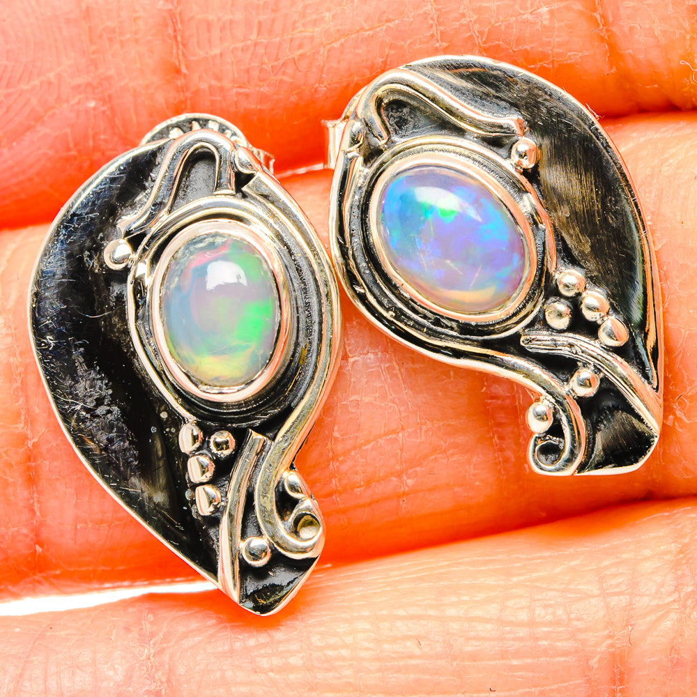 Ethiopian Opal Earrings 3/4" (925 Sterling Silver) EARR431493