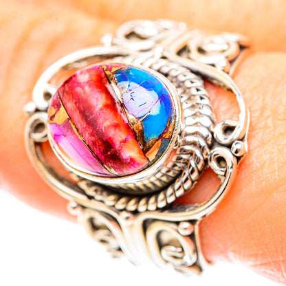 Kingman Pink Dahlia Turquoise 925 Sterling Silver Ring Size 9 (925 Sterling Silver) RING137261
