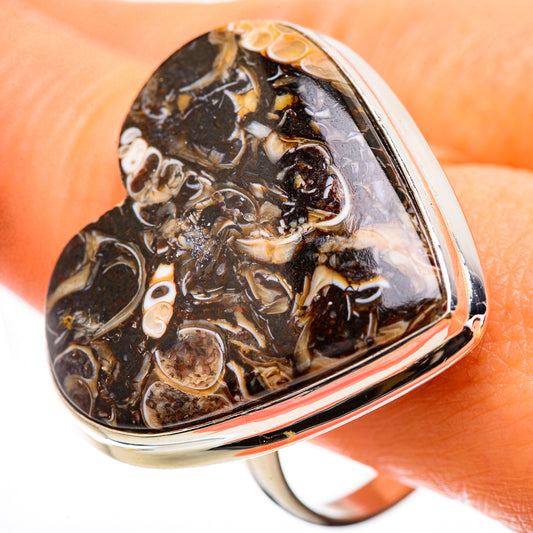 Large Turritella Agate Ring Size 12 (925 Sterling Silver) RING135914