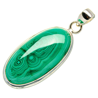 Malachite Pendant 1 3/4" (925 Sterling Silver) PD36990