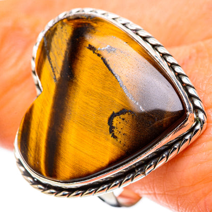Large Tiger Eye Ring Size 10.75 (925 Sterling Silver) RING135771
