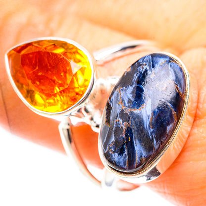 Large Pietersite, Citrine 925 Sterling Silver Ring Size 10 (925 Sterling Silver) RING137562