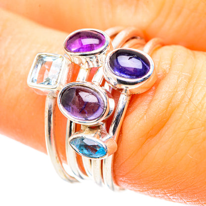 Amethyst, Tanzanite, Blue Topaz 925 Sterling Silver Ring Size 6.5 (925 Sterling Silver) RING137471