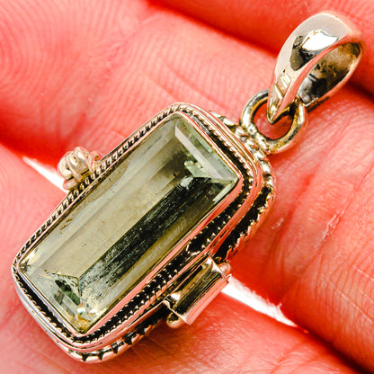 Poison Faceted Green Amethyst Pendant 1 3/8" (925 Sterling Silver) PD37608