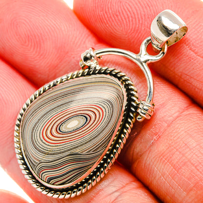 Fordite Pendant 1 3/4" (925 Sterling Silver) PD37578