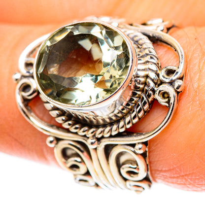 Faceted Green Amethyst 925 Sterling Silver Ring Size 7.5 (925 Sterling Silver) RING137624