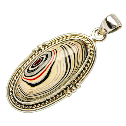 Fordite Pendant 1 3/4" (925 Sterling Silver) PD37412