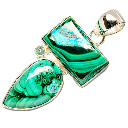 Malachite Pendant 2" (925 Sterling Silver) PD36367