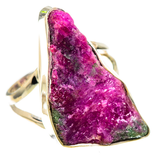 Large Rough Ruby Zoisite 925 Sterling Silver Ring Size 8.25 (925 Sterling Silver) RING137781