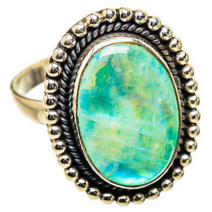 Large Green Moonstone Ring Size 12 (925 Sterling Silver) RING135553