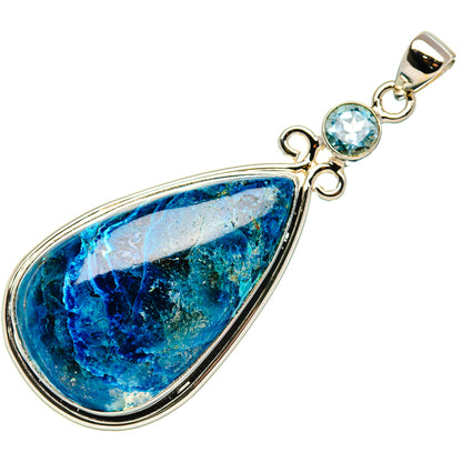 Shattuckite, Blue Topaz Pendant 2 3/8" (925 Sterling Silver) PD37091