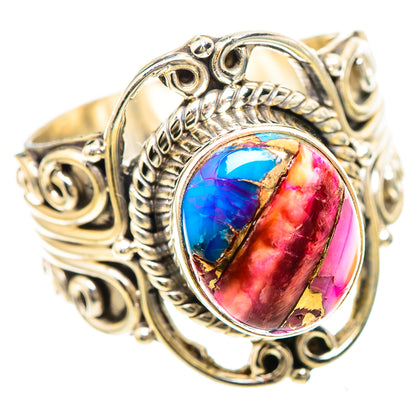 Kingman Pink Dahlia Turquoise 925 Sterling Silver Ring Size 9 (925 Sterling Silver) RING137261
