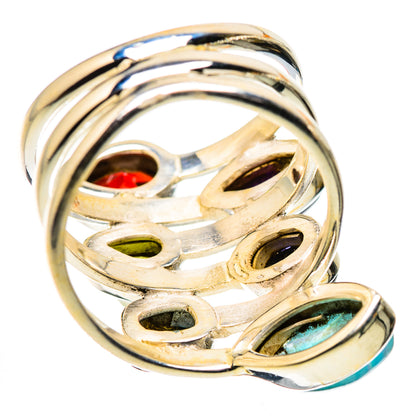 Garnet, Apatite, Blue Topaz, Tanzanite, Amethyst, Peridot Ring Size 8 (925 Sterling Silver) RING134801