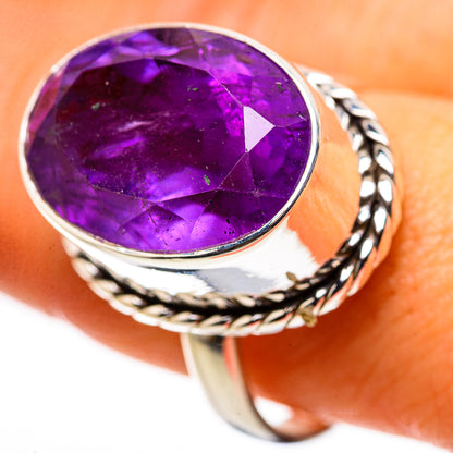Large Faceted Amethyst Ring Size 9.75 (925 Sterling Silver) RING134753