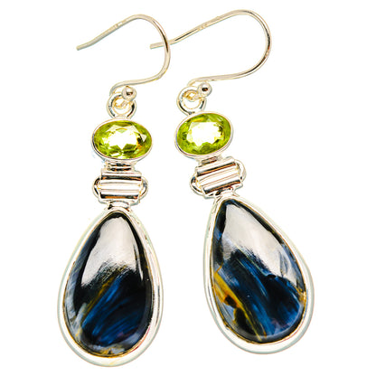 Pietersite, Peridot Earrings 2" (925 Sterling Silver) EARR431612